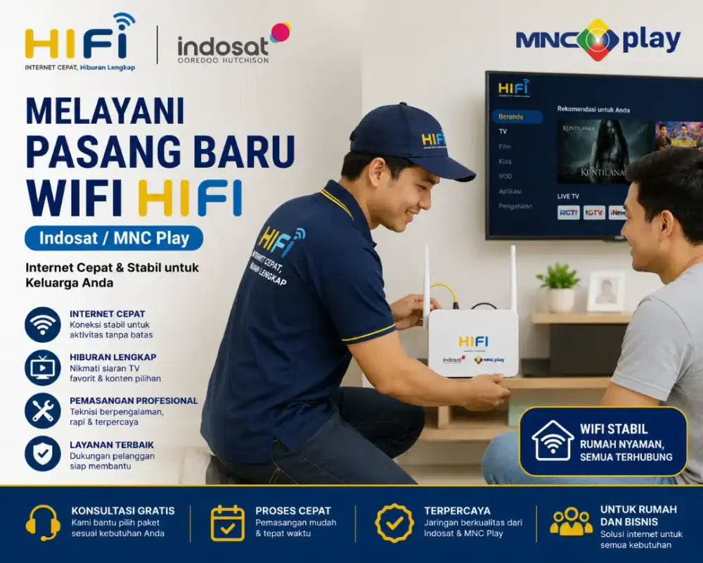 Info dan pendaftaran wifi Hifi Indosat