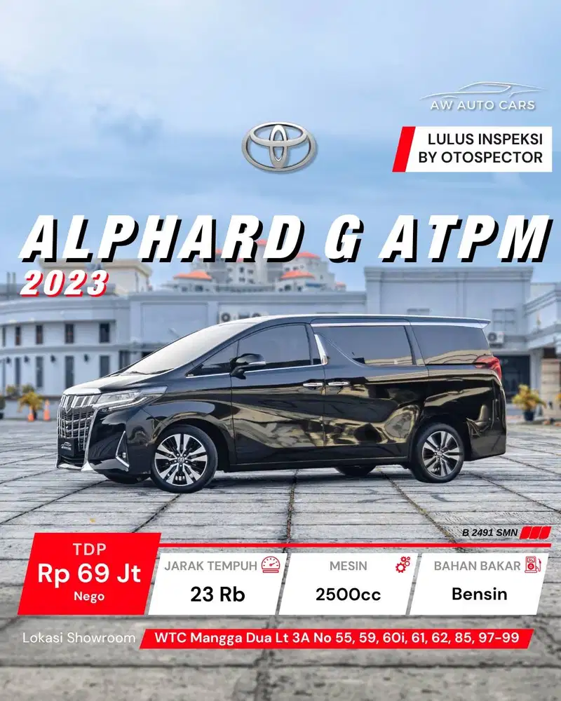Toyota Alphard G ATPM NIK 2023 low KM 2024 non hybrid 2022