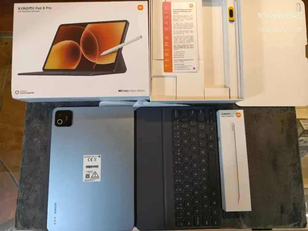 xiaomi pad 8 pro 12/512 fullset keyboard dan mpencil pro