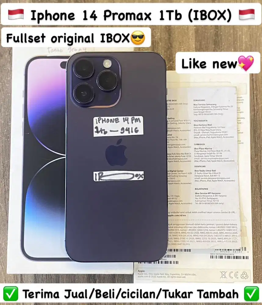 Iphone 14 Promax 1 Tb Deep purple ibox
