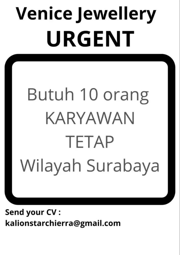 Dibutuhkan segera SPG toko emas