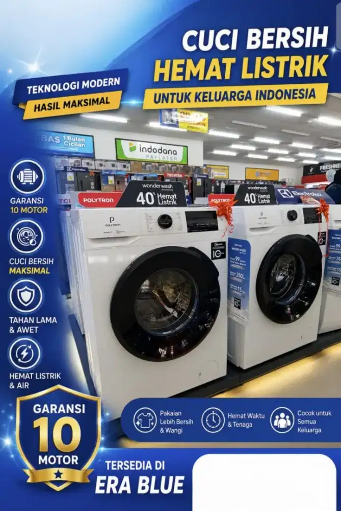 MESIN CUCI POLYTRON FRONT LOADING 7KG BISA CICILAN TANPA DP BUNGA 0%