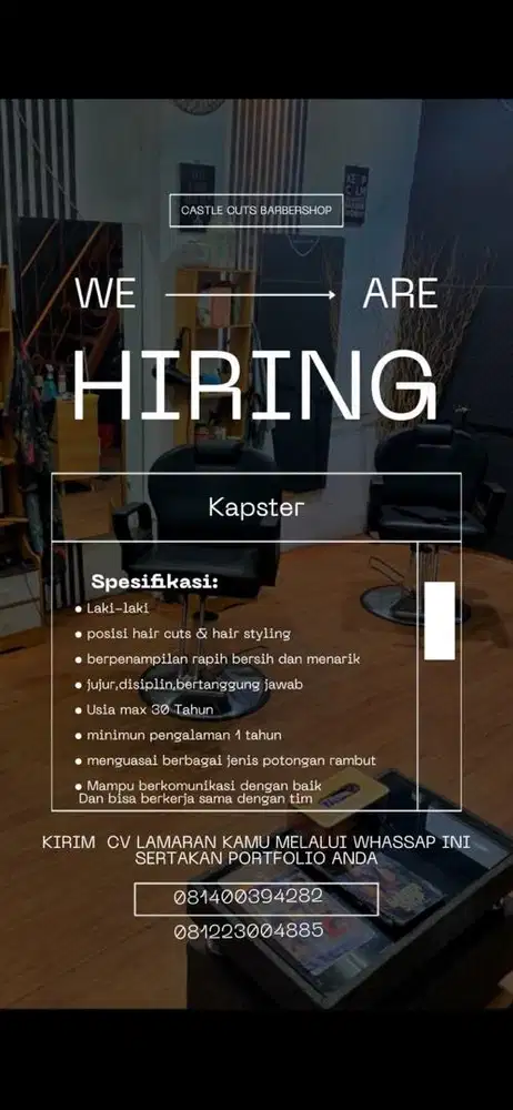 Butuh kan segera kapster