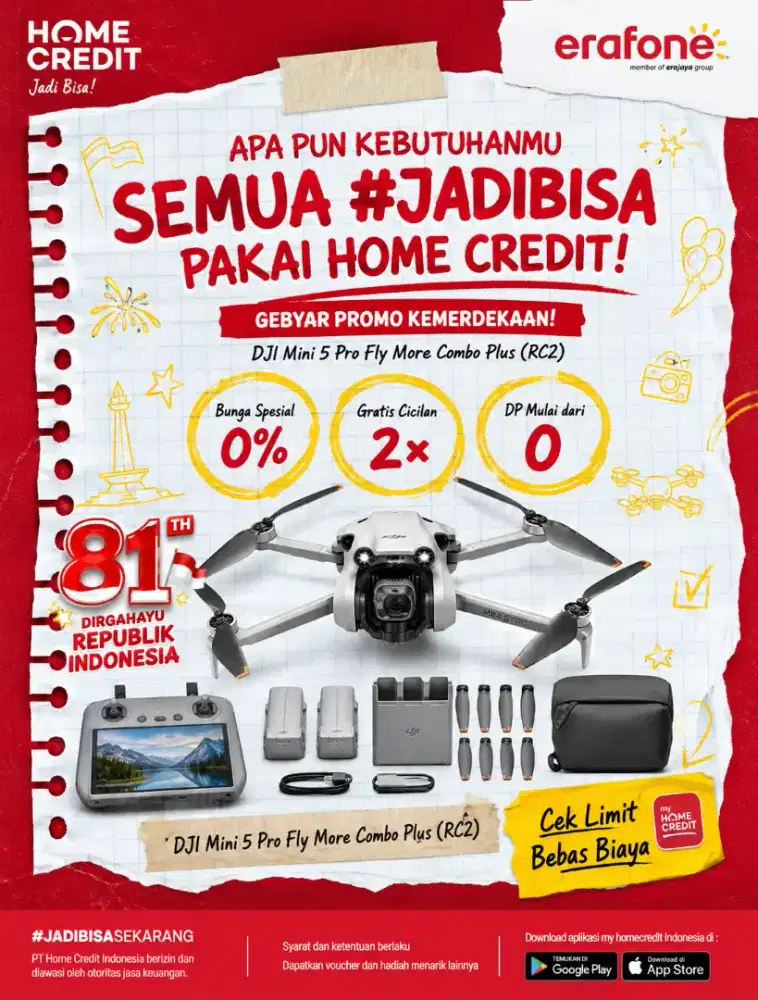 PROMO KREDIT DJI MINI 5 PRO FLY MORE COMBO PLUS (RC2) TERMURAH