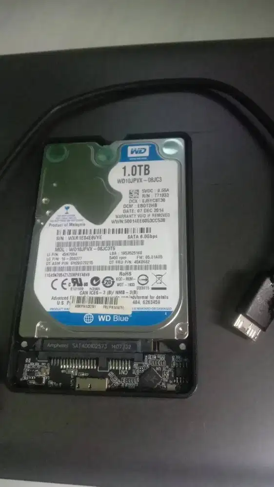 Eksternal Hardisk (HDD) 1TB Western  Digital Blue Series