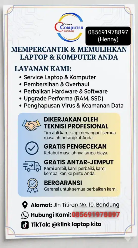 Jasa service komputer, Laptop dan macbook