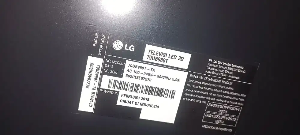 TV LG 79 INCHI 3D