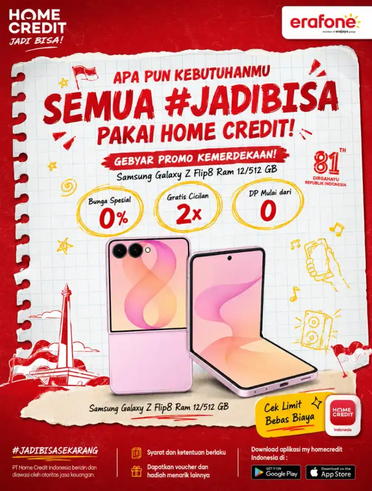 PROMO KREDIT SAMSUNG GALAXY Z FLIP8 RAM 12/512 GB TERMURAH SEKOTA PLG