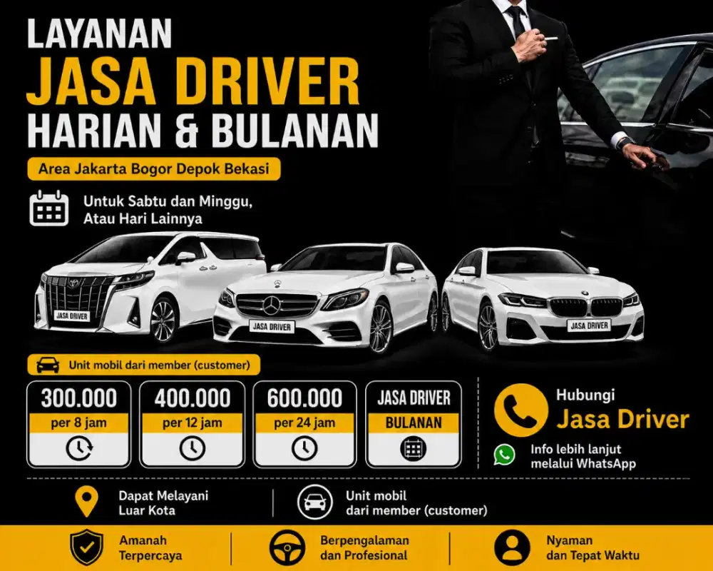 Jasa Driver Supir Harian Bulanan