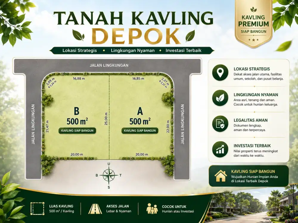 Kavling SHM 2 Jt-an, Dekat ke The Park Sawangan Mall