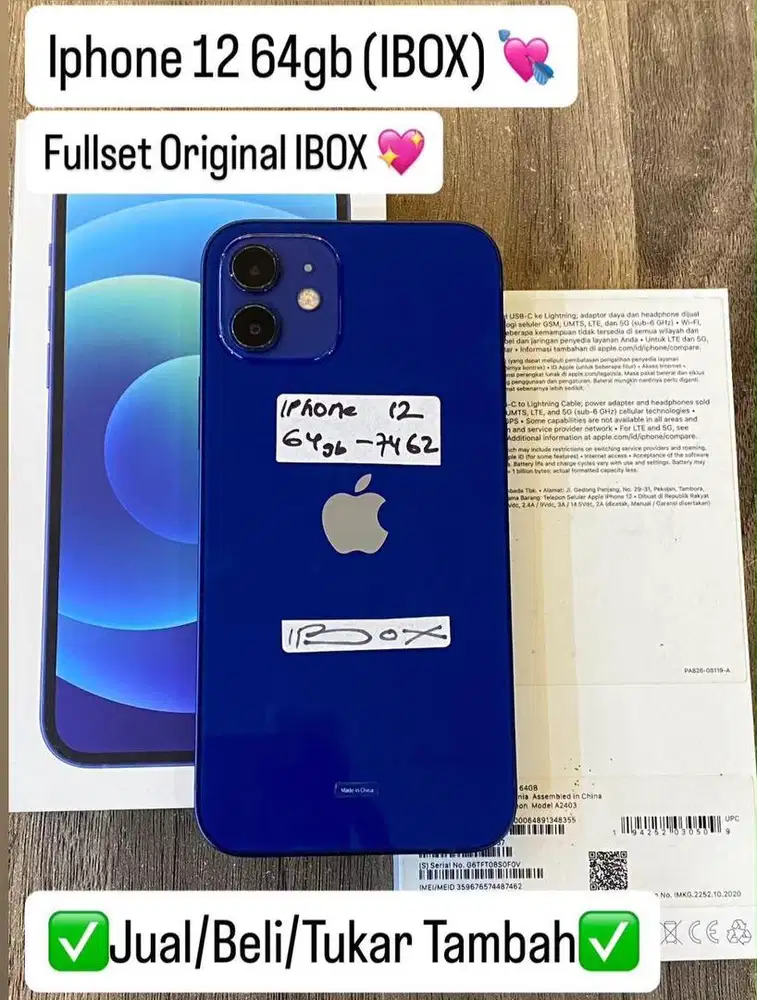 Iphone 12 64 Gb Blue Resmi ibox