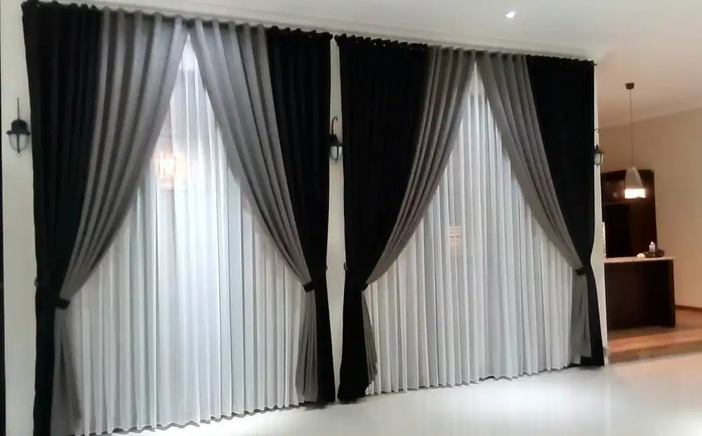 Gorden Vertikal/Vertical Blinds Roll/Roller Krey Wallpaper Dinding 3D