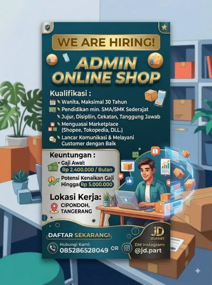 LOWONGAN ADMIN ONLINE SHOP
