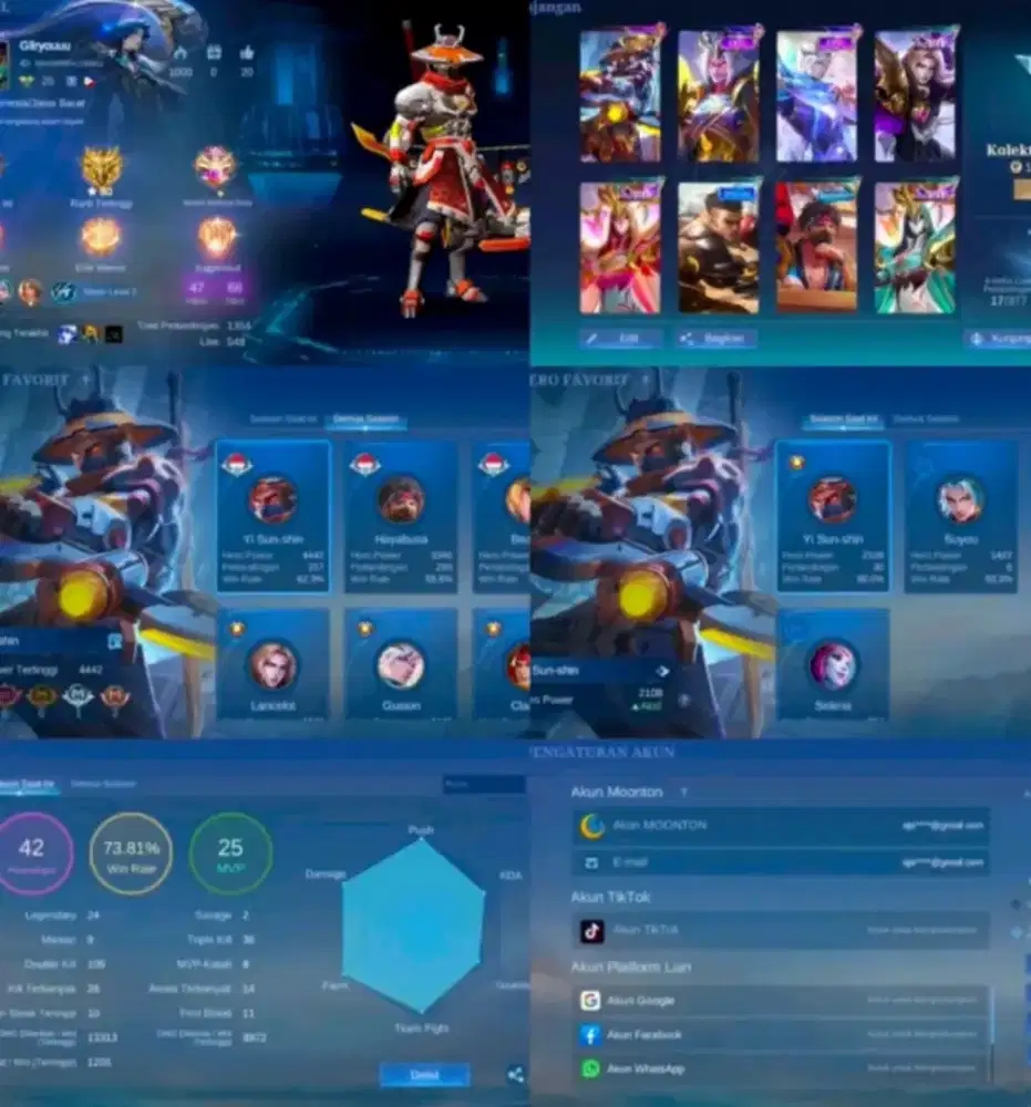 Jual akun mobile legends