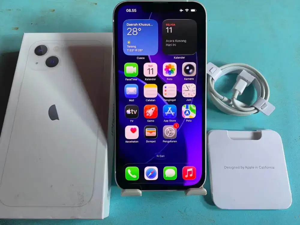 Iphone 13 128gb white inter all operator fullset mulus no minus