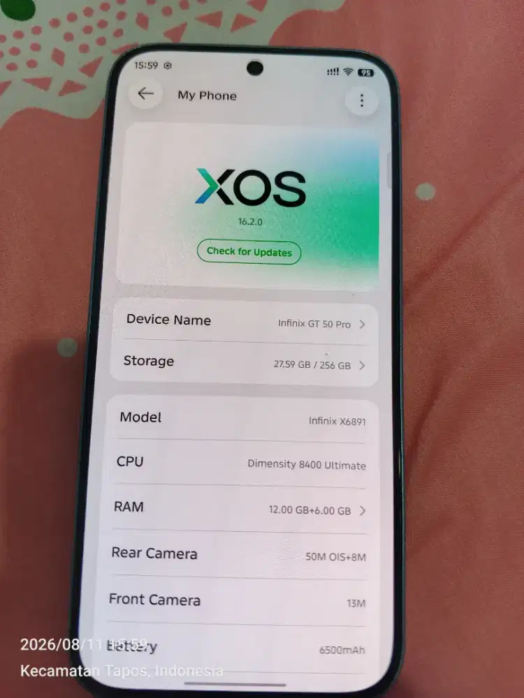 Infinix GT 50 Pro 12/256GB Silver baru sebulanan Like New