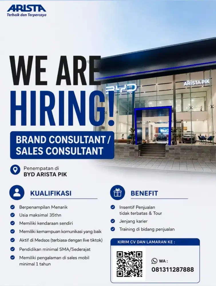 Lowongan Sales / Marketing / Counter BYD