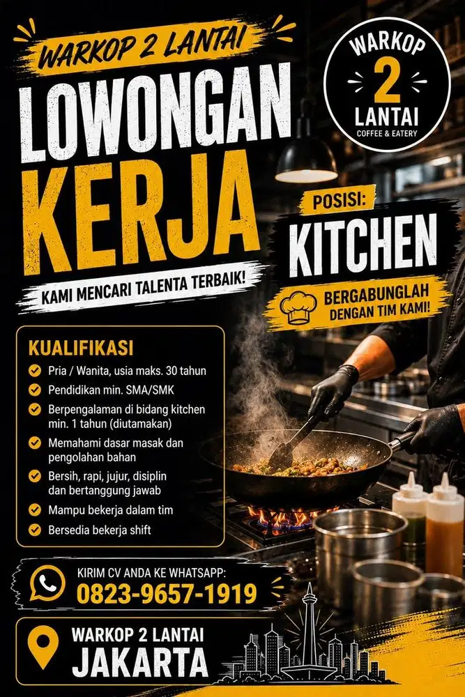 LOWONGAN KERJA WARKOP 2 LANTAI