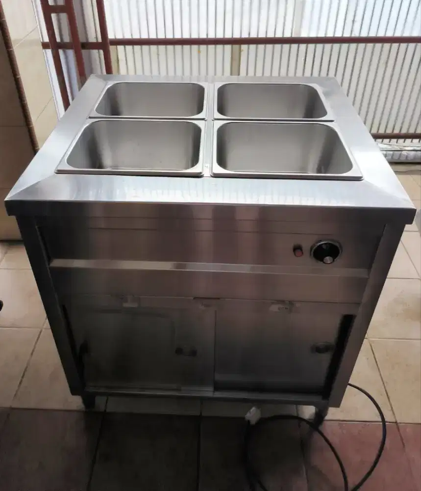 Bain marie second penghangat makanan 4 pot body stainless
