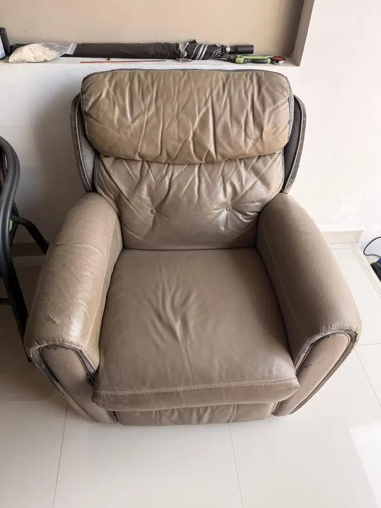 Sofa reclining kulit asli