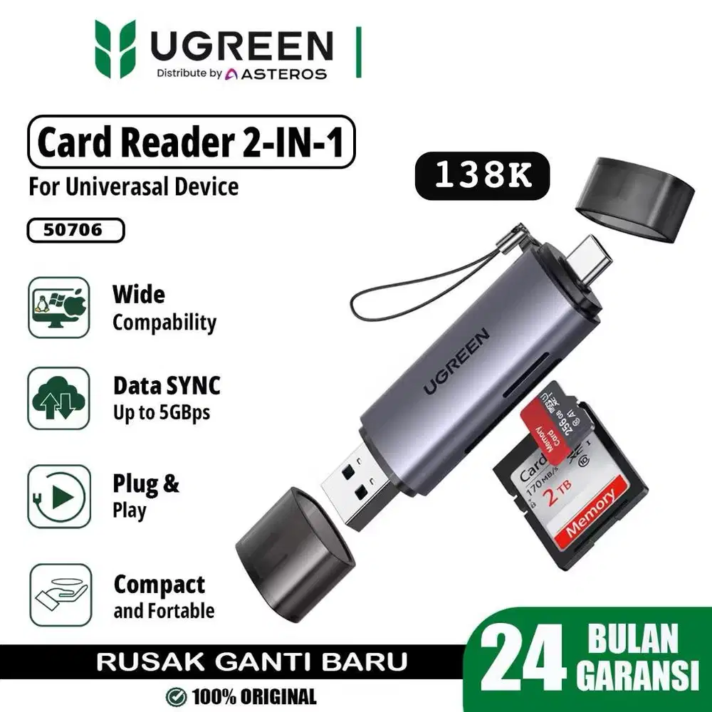 UGREEN CARD READER 2in1