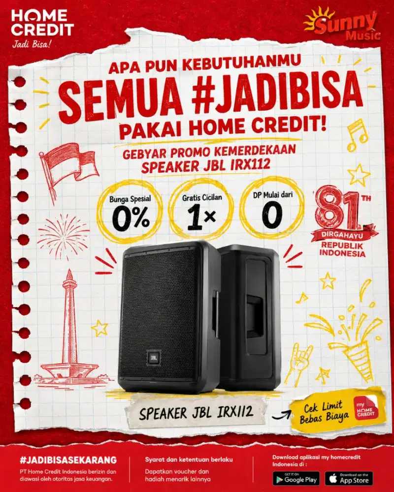PROMO KREDIT SPEAKER JBL IRX112 TERMURAH SEKOTA PALEMBANG