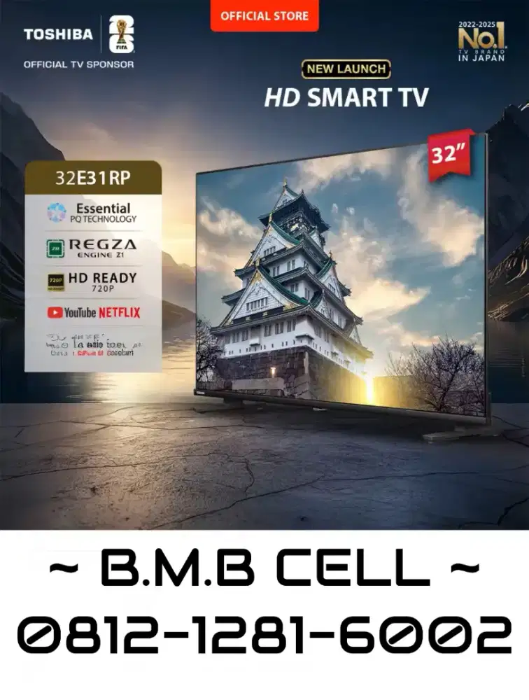 TOSHIBA SMART TV VIDAA DIGITAL HD 32 INCHI. BARU. GARANSI RESMI TOSHIB