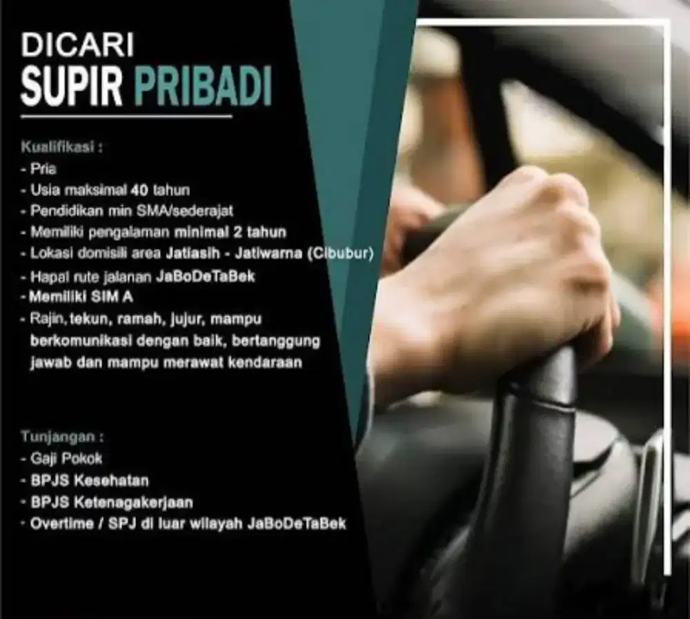 Dicari driver pribadi
