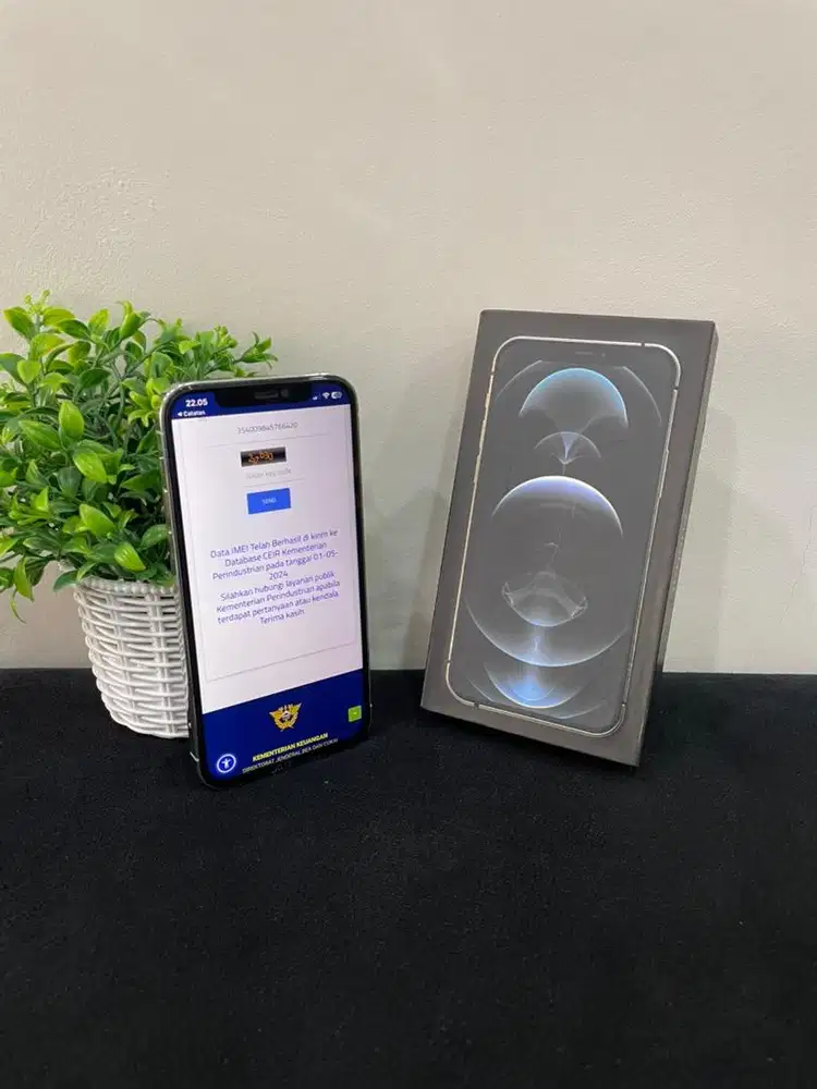 IPhone 12 Pro 512GB Silver mulus Fullset BH 86% Imei Bea Cukai Permane