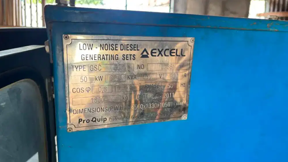 Dijual genset kapasitas 62,5 KVA