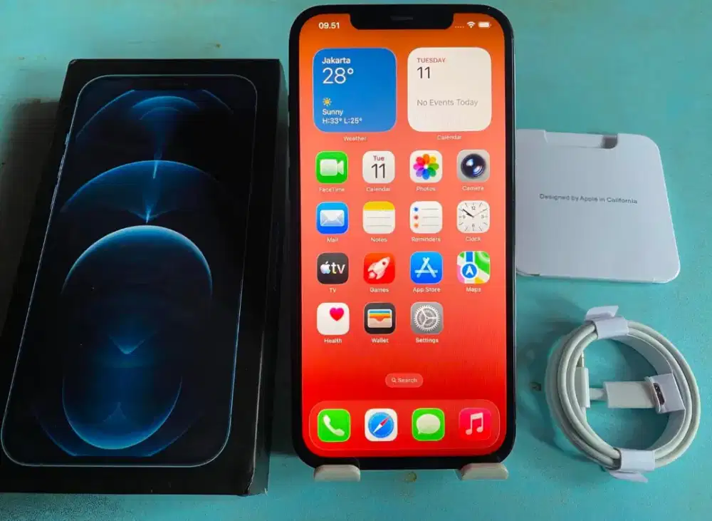 Iphone 12 Pro Max 128gb blue inter all operator fullset mulus no minus