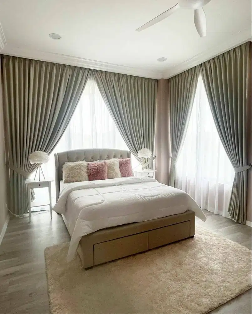 Gorden Vertikal/Vertical Blinds Roll/Roller Krey Wallpaper Dinding 3D