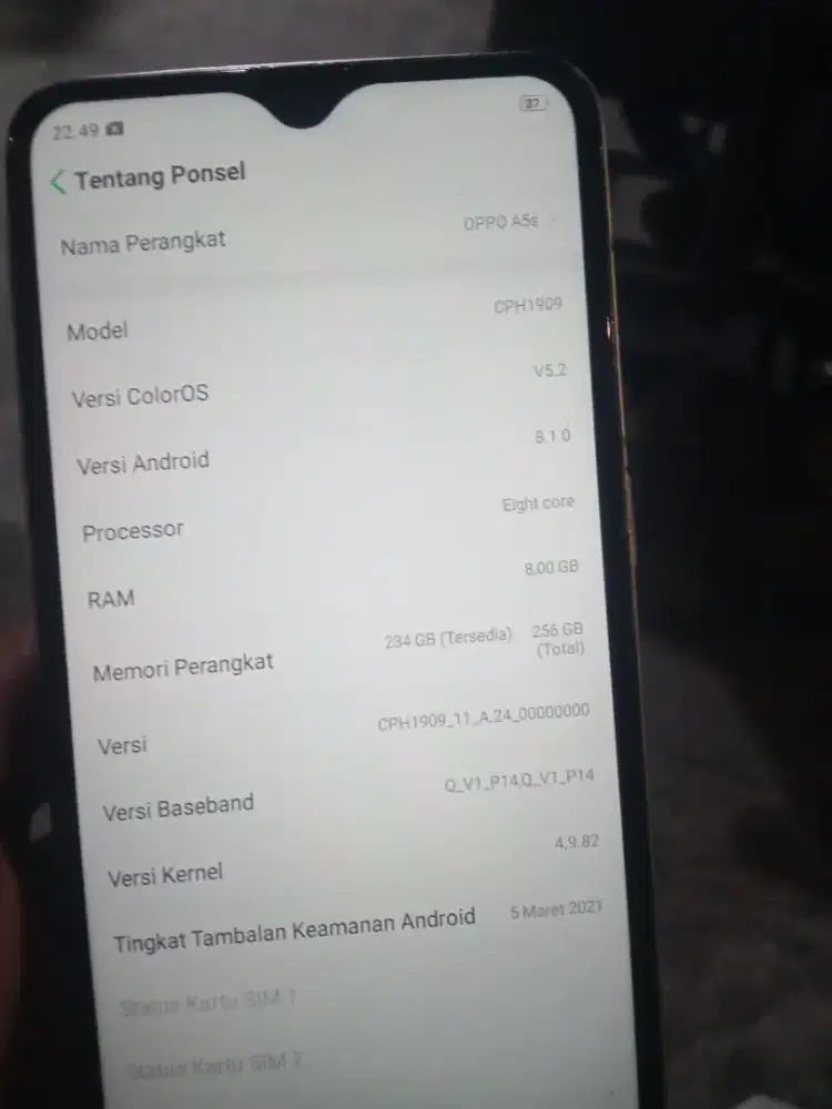 Hp oppo a5s + charger