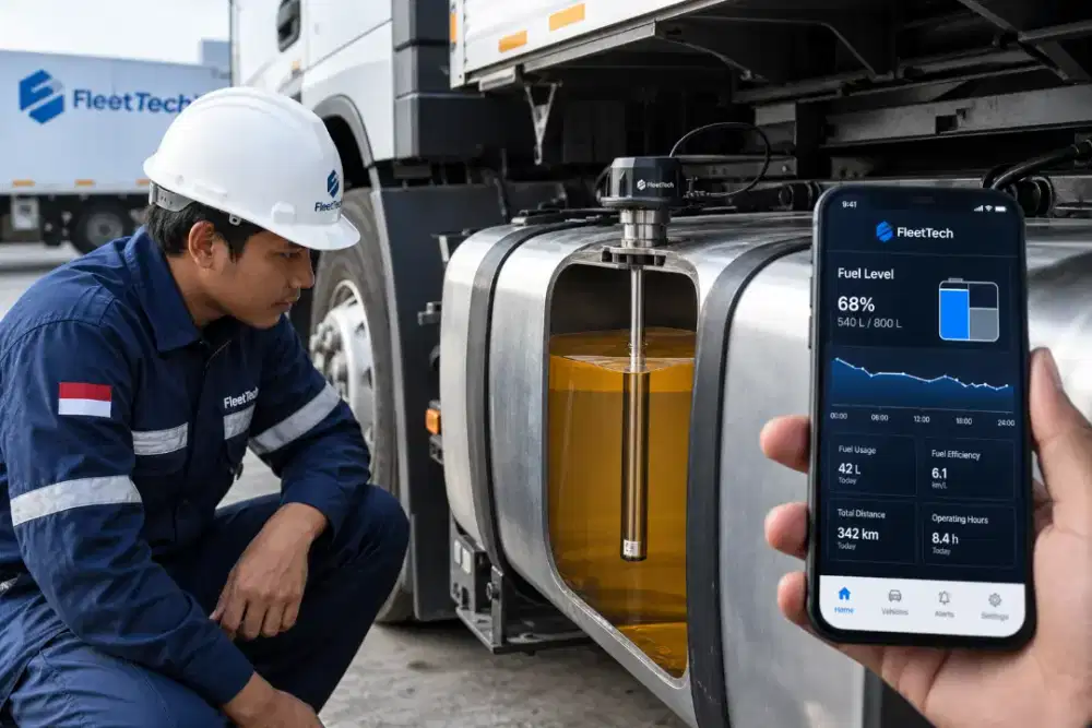 GPS tracker lacak dan monitor kendaraan dan Bahan bakar