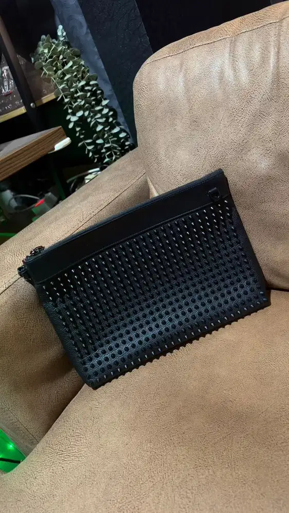 christian louboutin funky pouch black