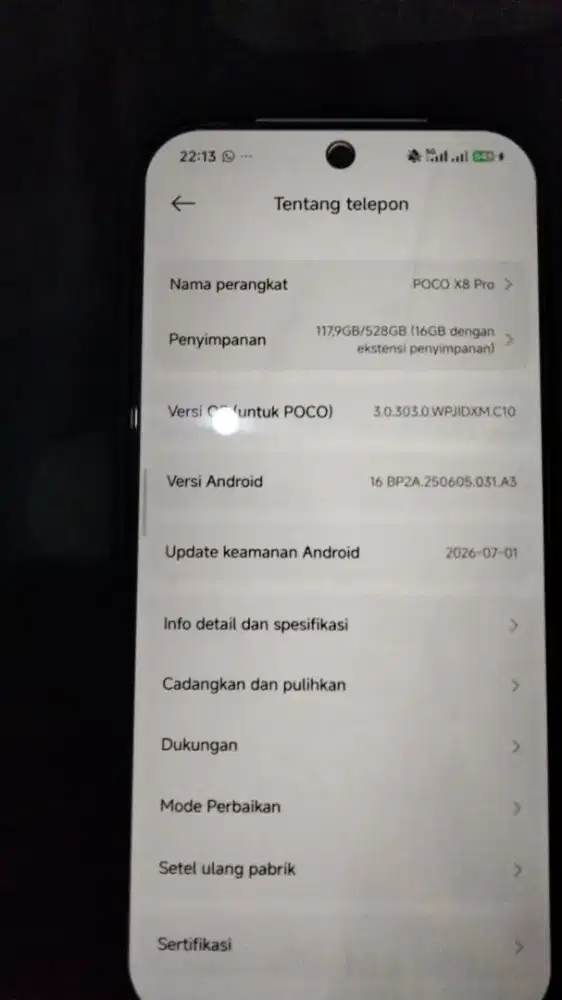 Poco x8 pro 8/528