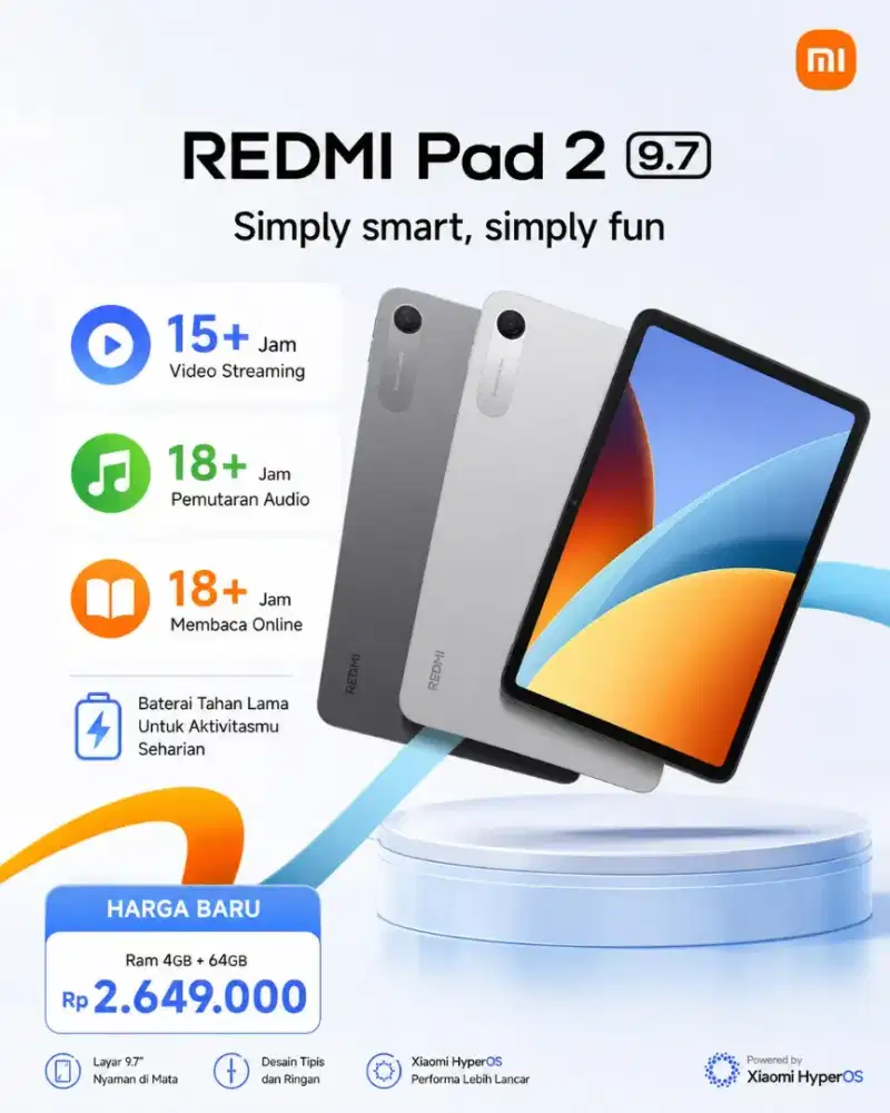 REDMI PAD 2 WIFI ONLY GARANSI RESMI 1 TAHUN