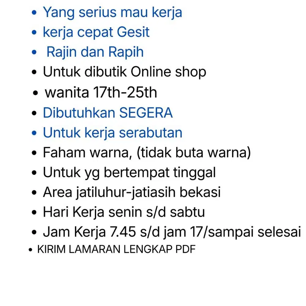 LOWONGAN KERJA SERABUTAN