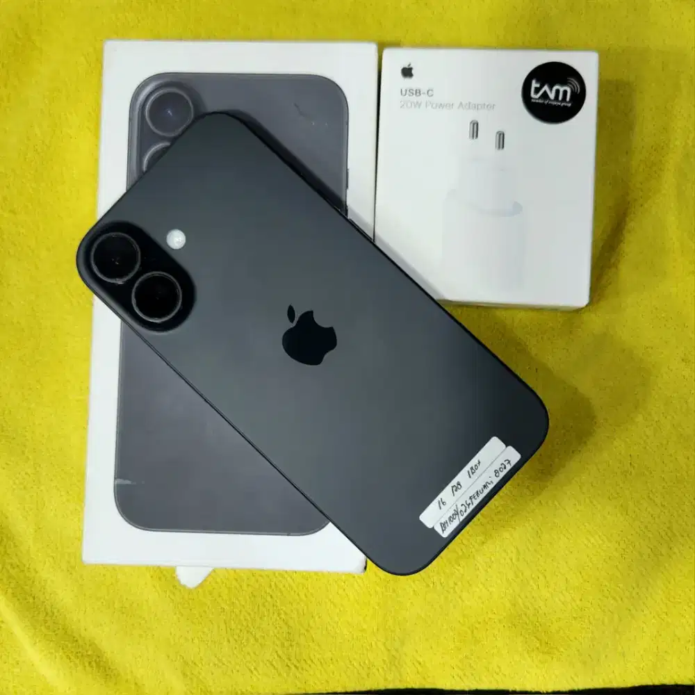 iPhone 16 128GB iBox Garansi Februari 2027, Free Adapter