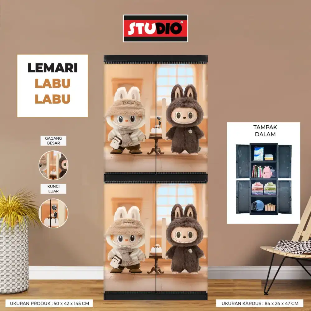 Lemari plastik anak karakter 4 susun