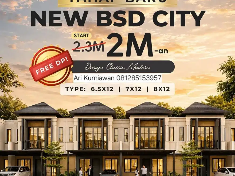 Rumah tanpa DP Langsung cicilan bank CASTILO AT TERRAVIA BSD CITY