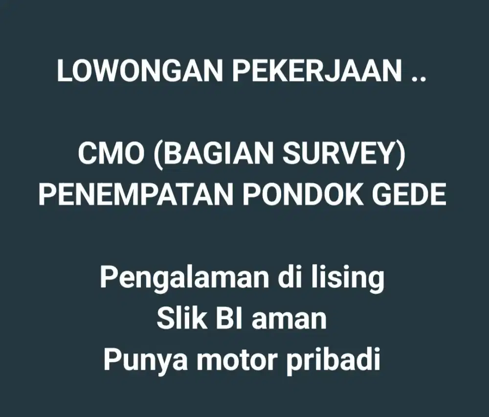 LOWONGAN SURVEYOR LISING NSC