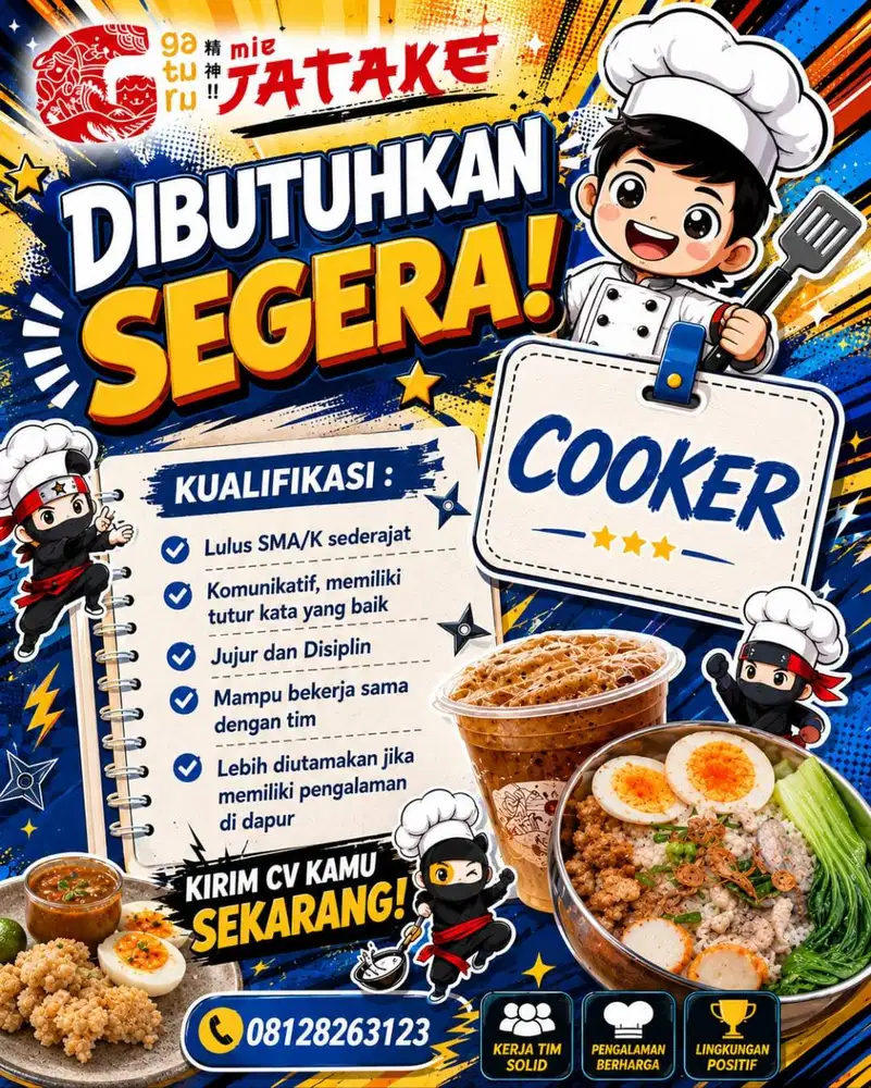 Loker sebagai COOKER untuk yang SERIUS