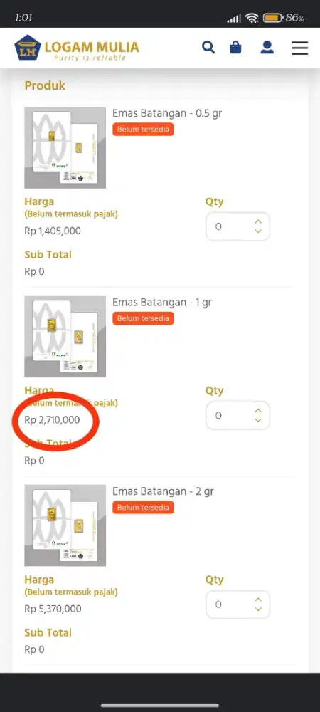 Emas antam resmi