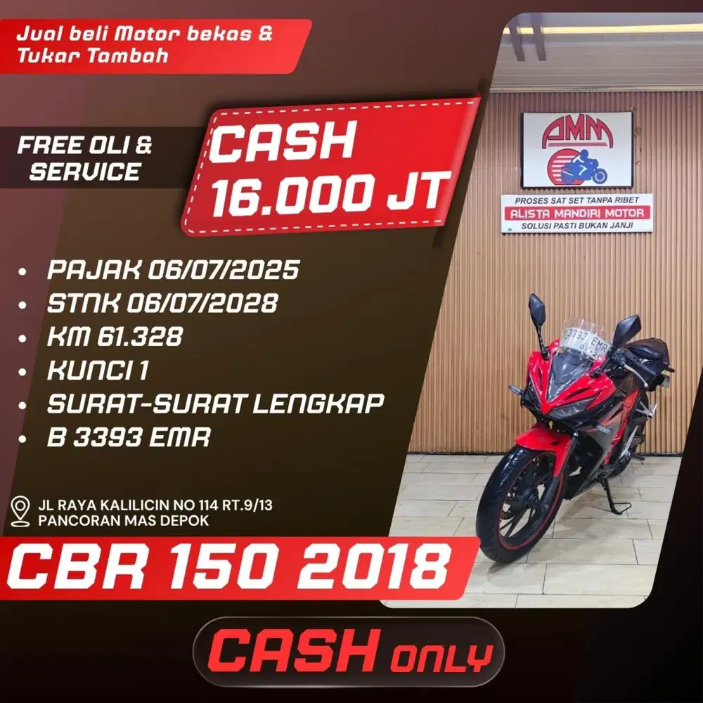 CBR 150 2018 CASH ONLY ALISTA