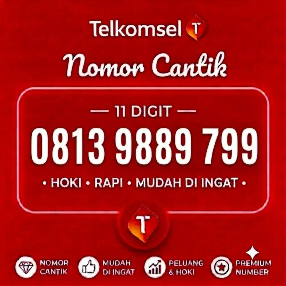Nomor Cantik Telkomsel 11digit hoki 9889 799