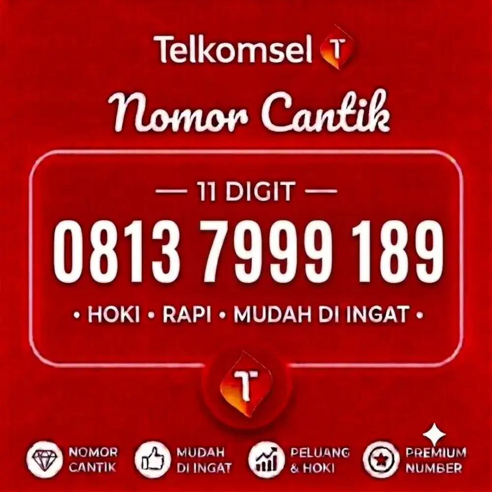 Nomor cantik Telkomsel 11digit hoki 7999 189