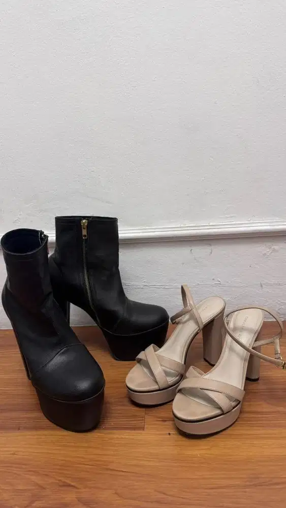 Sepatu heels dsn booth 12-17cm model catwalk