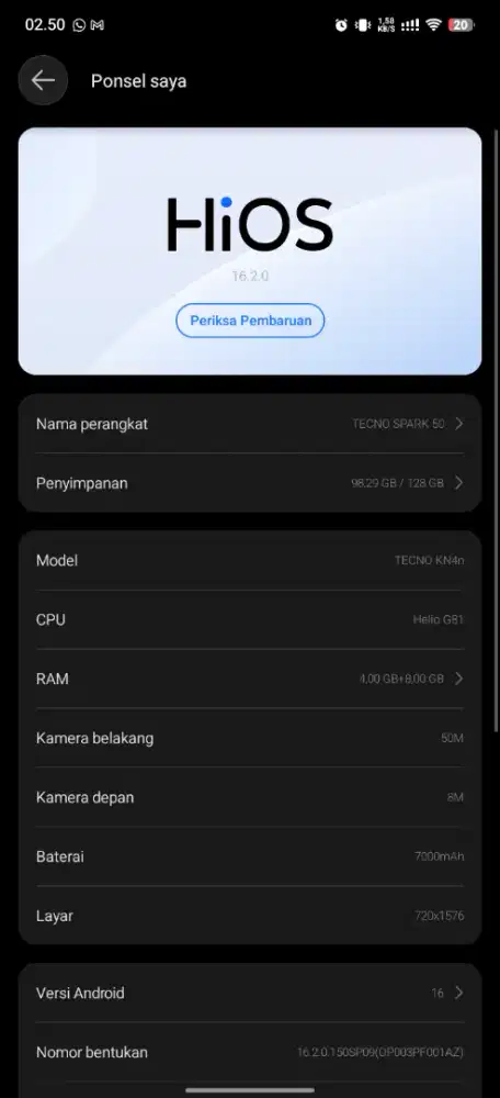 Tecno Spark 50 Fullset