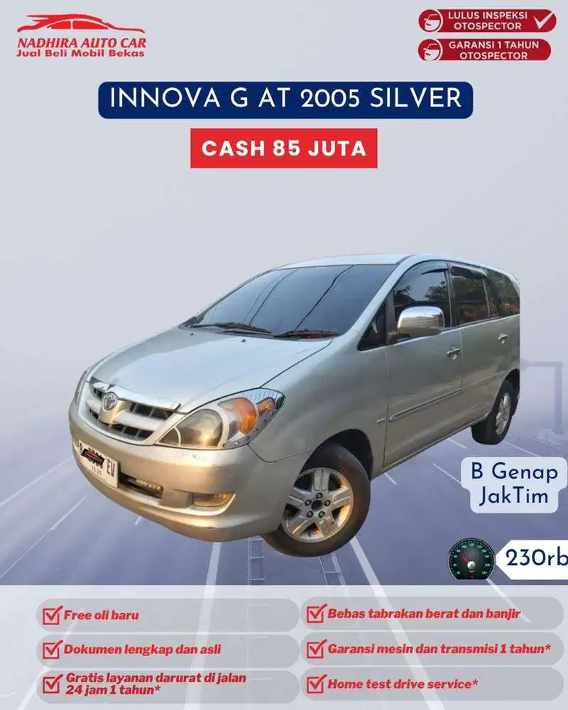 Dijual Murah Mobil Bekas Innova G AT 2005 Silver